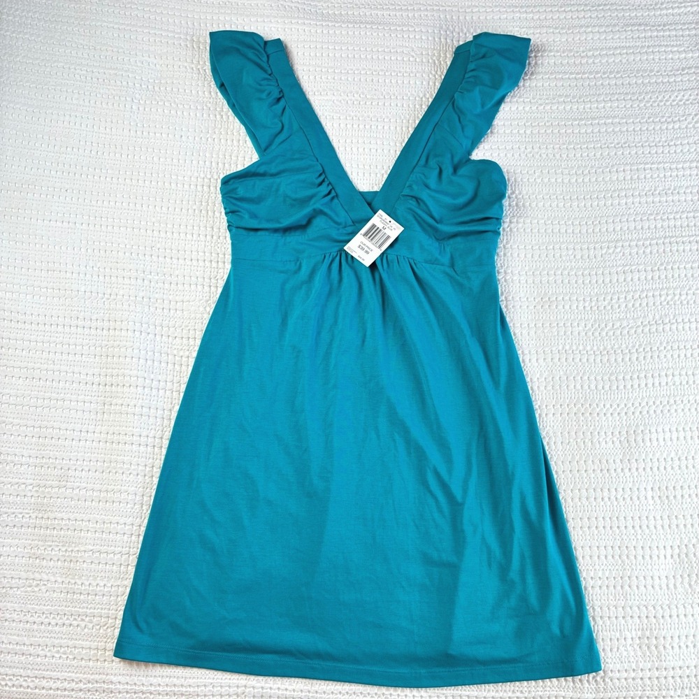 Guess 2010s Dress Teal Baby Doll Mini Stretch Knit Going Out NWT Medium Clubwear